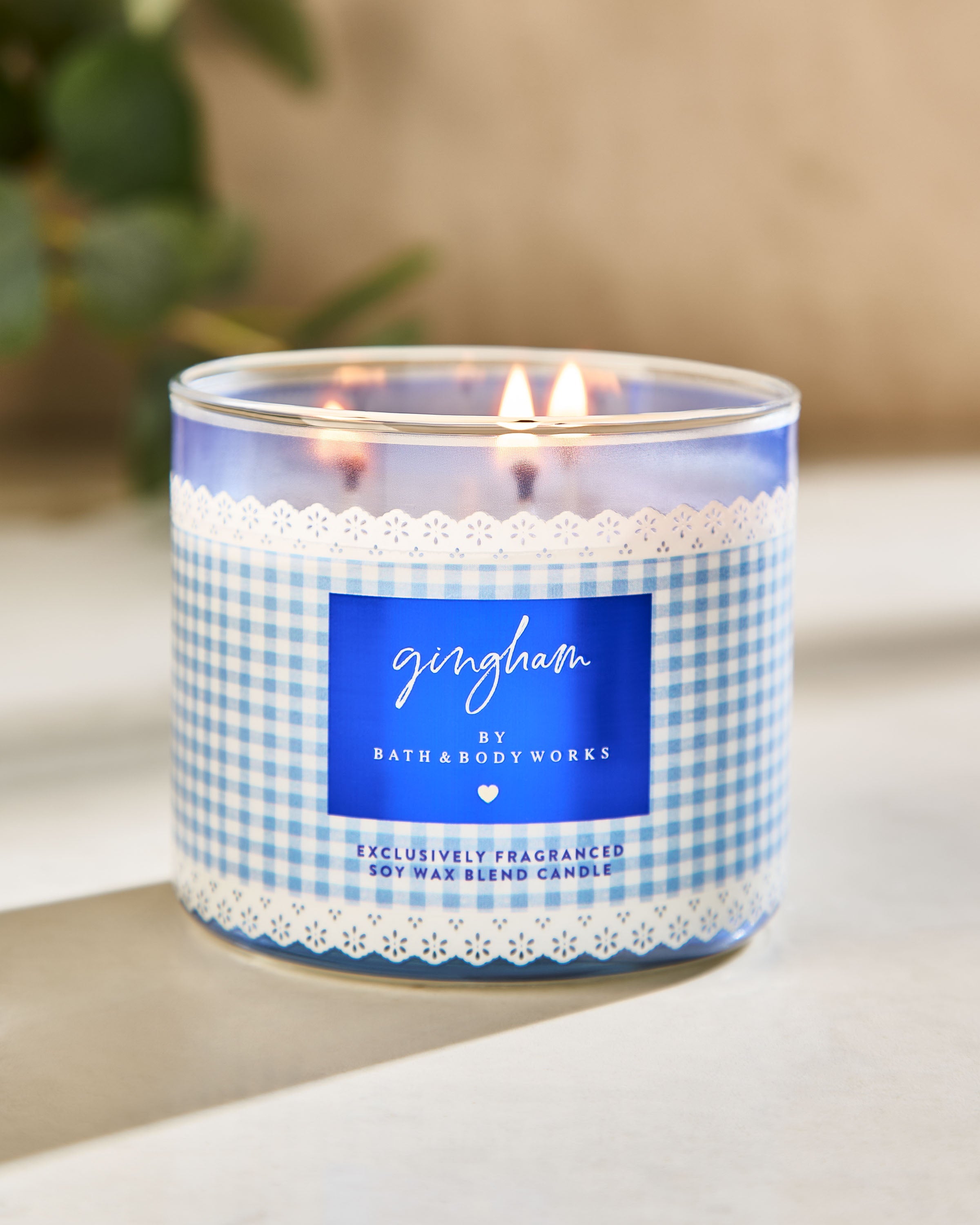 Gingham 3-Wick Candle