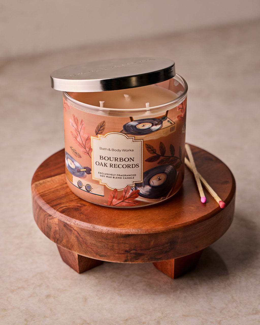 Bourbon Oak Records 3-Wick Candle
