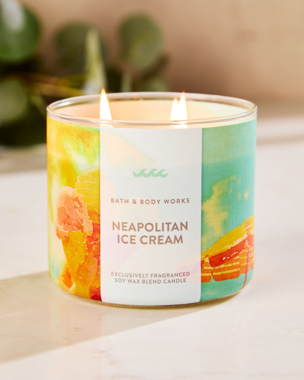 Neapolitan Ice Cream 3-Wick Candle