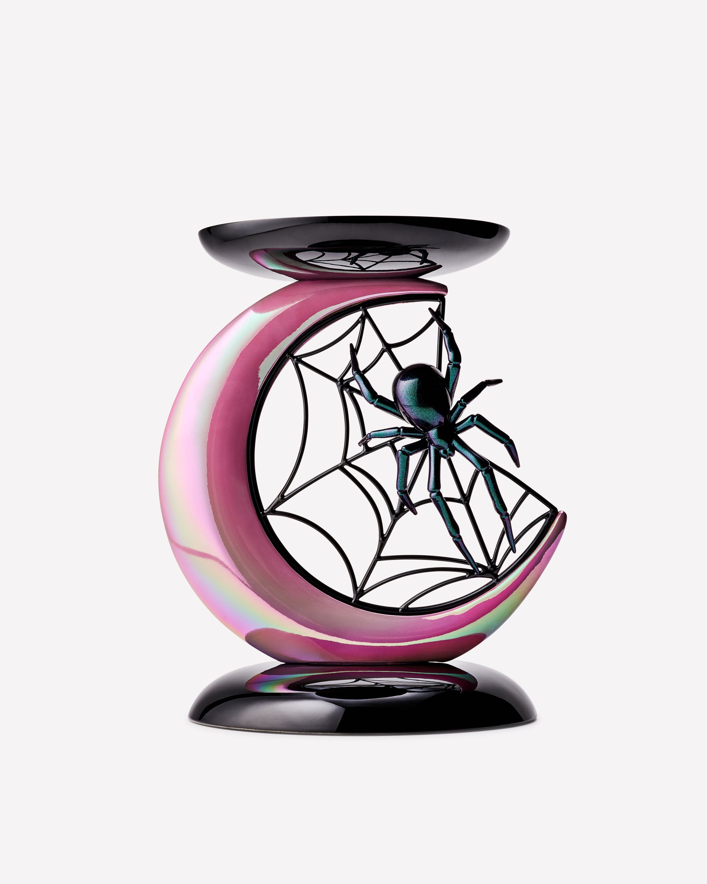 Spider and Moon Pedestal 3-Wick Candle Holder
