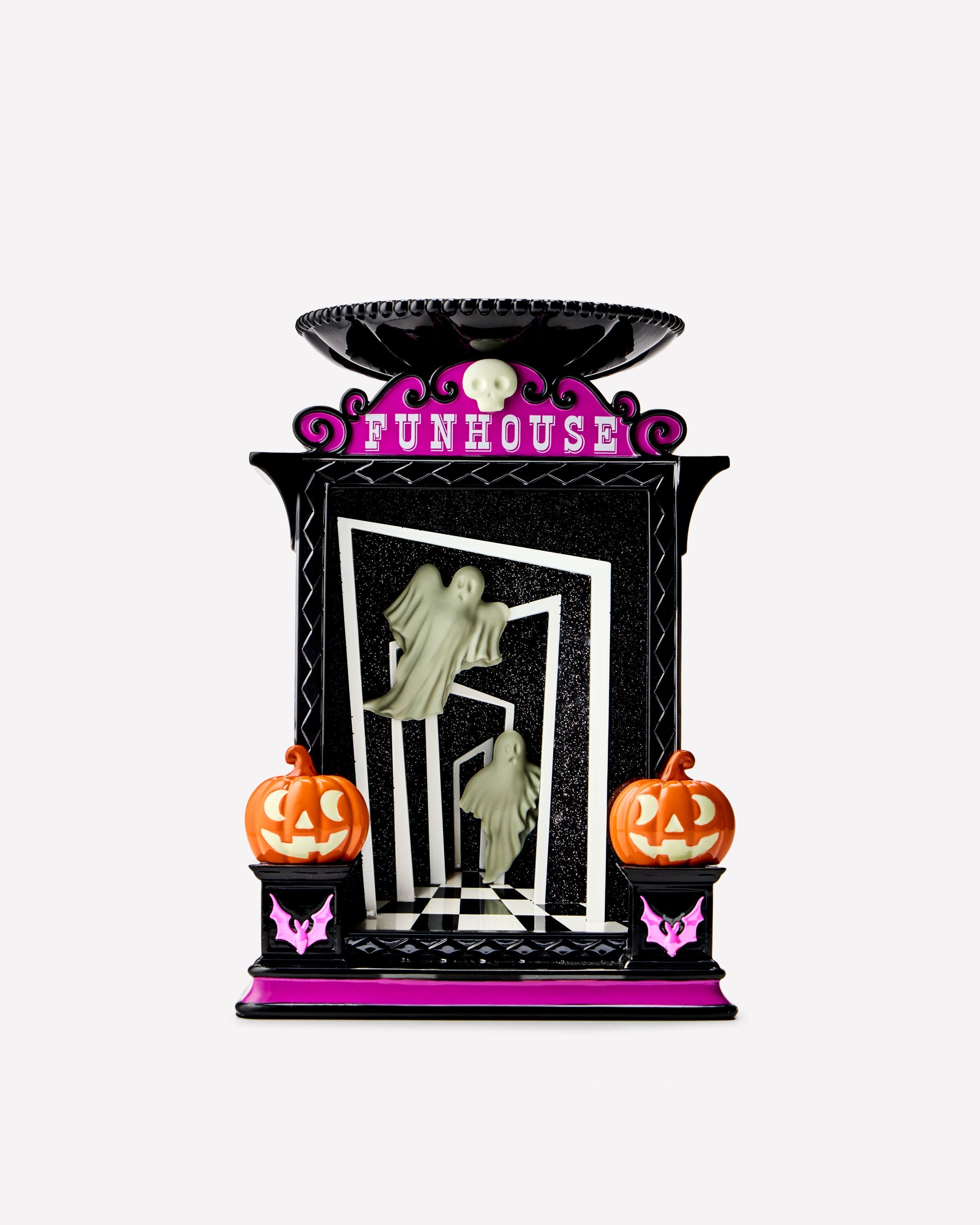 Light-up Glow-in-the-Dark Funhouse Pedestal 3-Wick Candle Holder