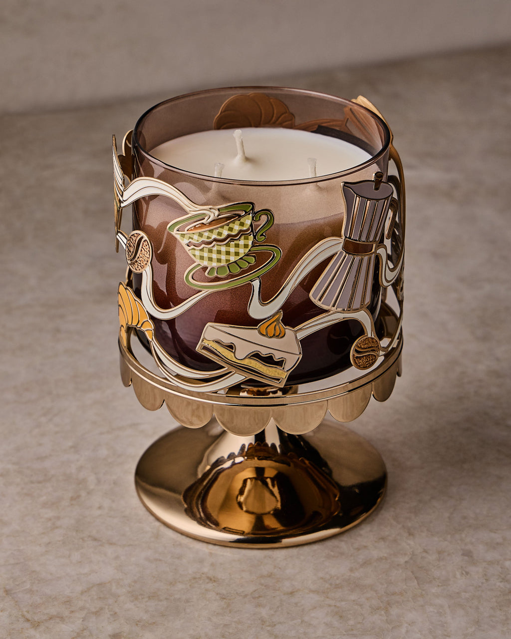 Coffee Time 3-Wick Candle Holder